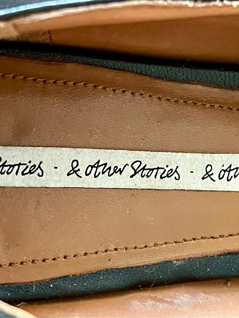 & Other Stories Black Leather Loafers with Gold Horsebit